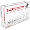 Winchester Ammo USA Target 6.5x55 Swedish 140 gr Full Metal Jacket 20 Per Box