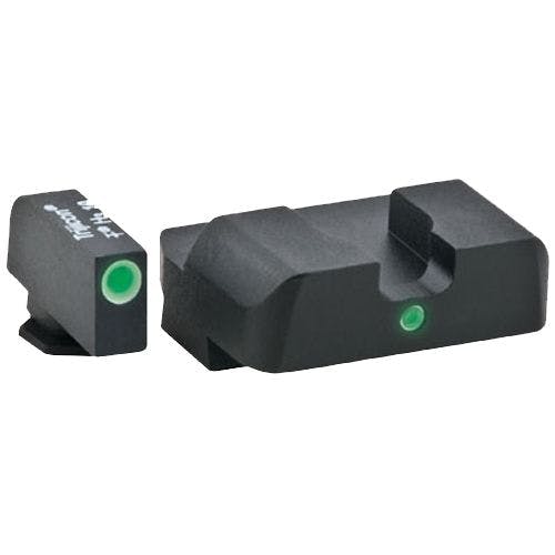 AmeriGlo GL101 i-Dot Night Sight Fits Glock 17/19 Tritium Green w/White Outline Front Tritium Green Rear
