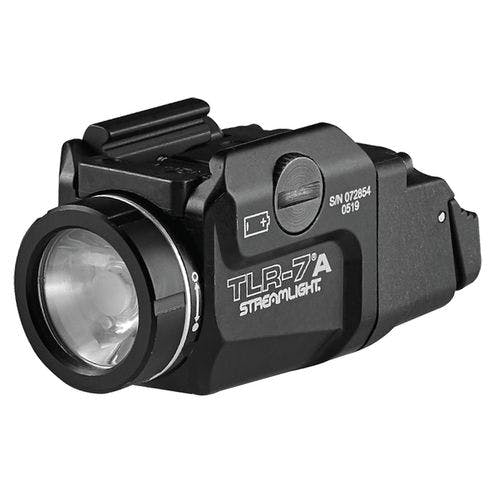 Streamlight 69424 TLR-7 A Flex Weapon Light With Low/High Switch Clear LED 500 Lumens CR123A Lithium Battery Black Anodized Aluminum