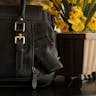 Concealed Carrie Aged Black Leather Satchel