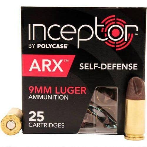Inceptor ARX 9mm Luger 65Gr Preferred Defense Ammunition (25 Rounds)