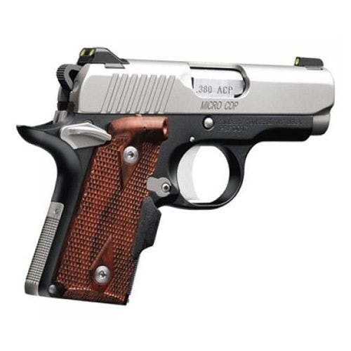 Kimber Micro Carry CDP (LG) Pistol W/ Crimson Trace Lasergrips and Night Sights .380 2-3/4" Satin Silver Finish 6 Round, 3300081