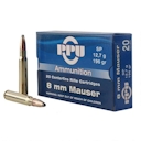 PPU 8mm Mauser Rifle Ammo 20 Rounds 196 Grain SP 2460fps