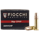 Fiocchi 22FHVCHP Shooting Dynamics Sport and Hunting 22 LR 38 gr Copper Plated Hollow Point (CPHP) 50 Bx/ 100 Cs