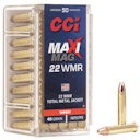 CCI 0023 Maxi-Mag Rimfire 22 WMR 40 gr Total Metal Jacket 50 Per Box/ 40 Case